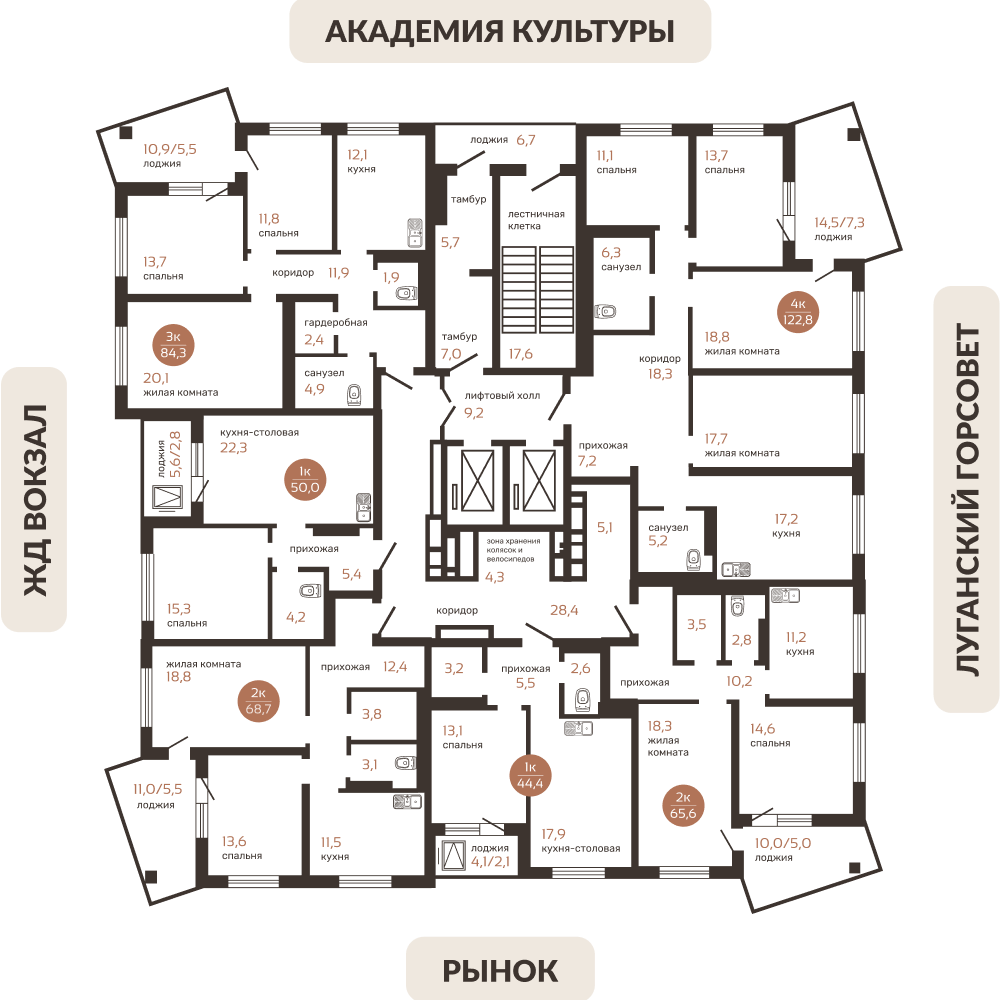 16-19 этажи